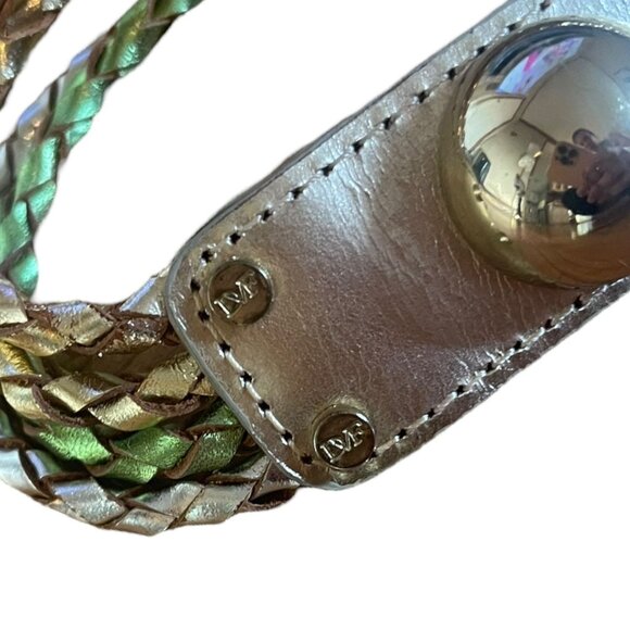 Diane von Furstenberg DVF Braided Studded Leather Belt Small